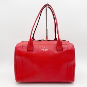 Kate Spade Mansfield Liv Leather Satchel, Persimmon Red